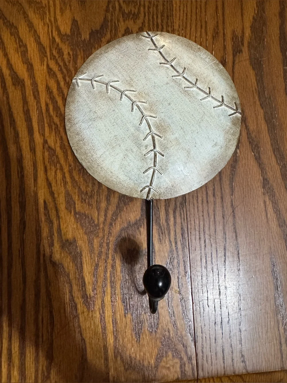 Baseball Wall Hook Sports Decor Boys Room Mudroom Hat Hanger